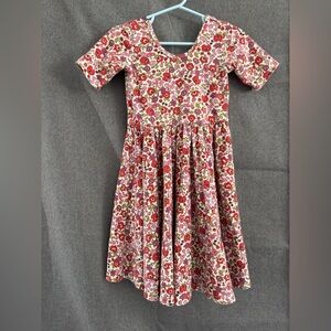 Alice + Ames Floral Kids Dress - Red and Pink